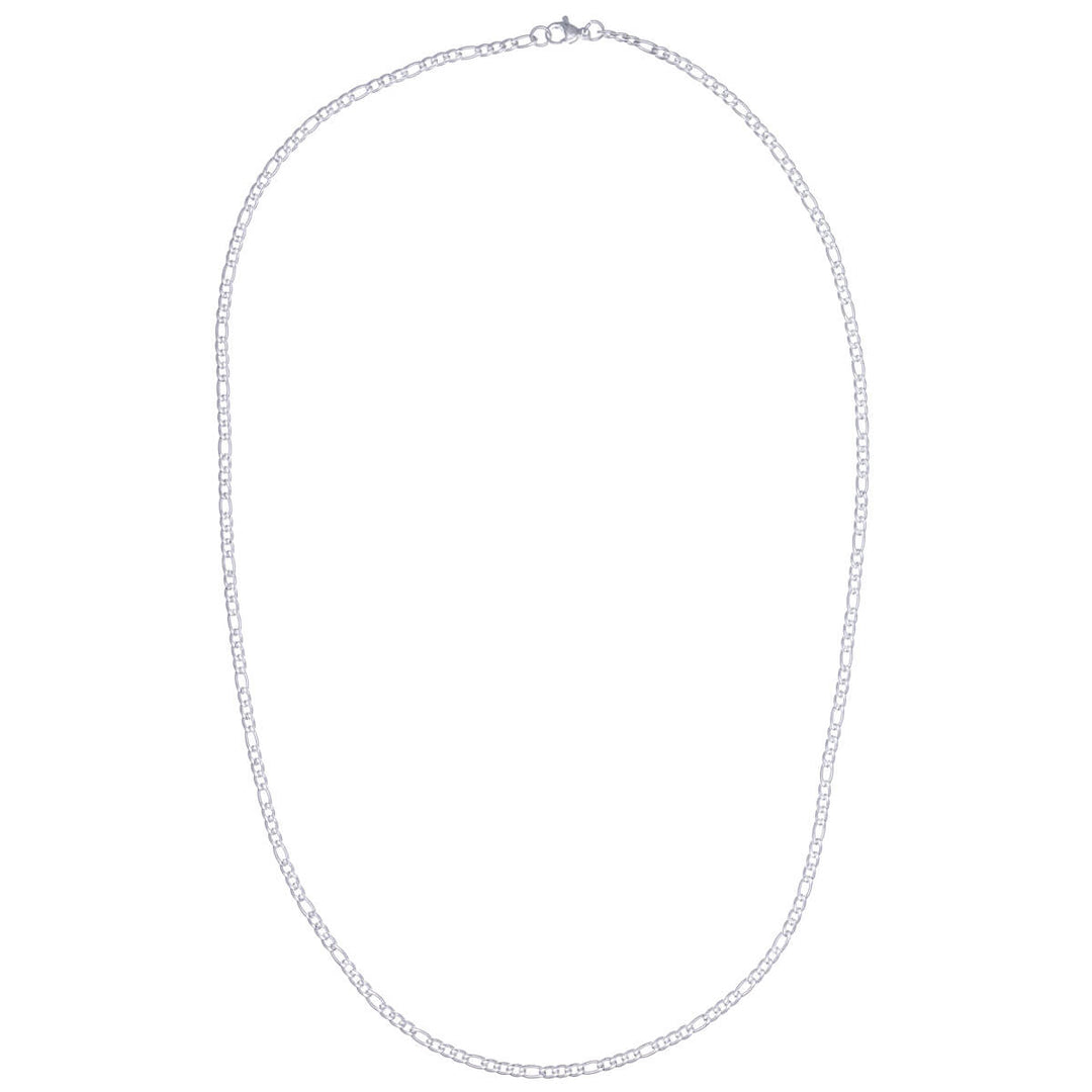 Flat figaro chain narrow necklace 3mm 60cm