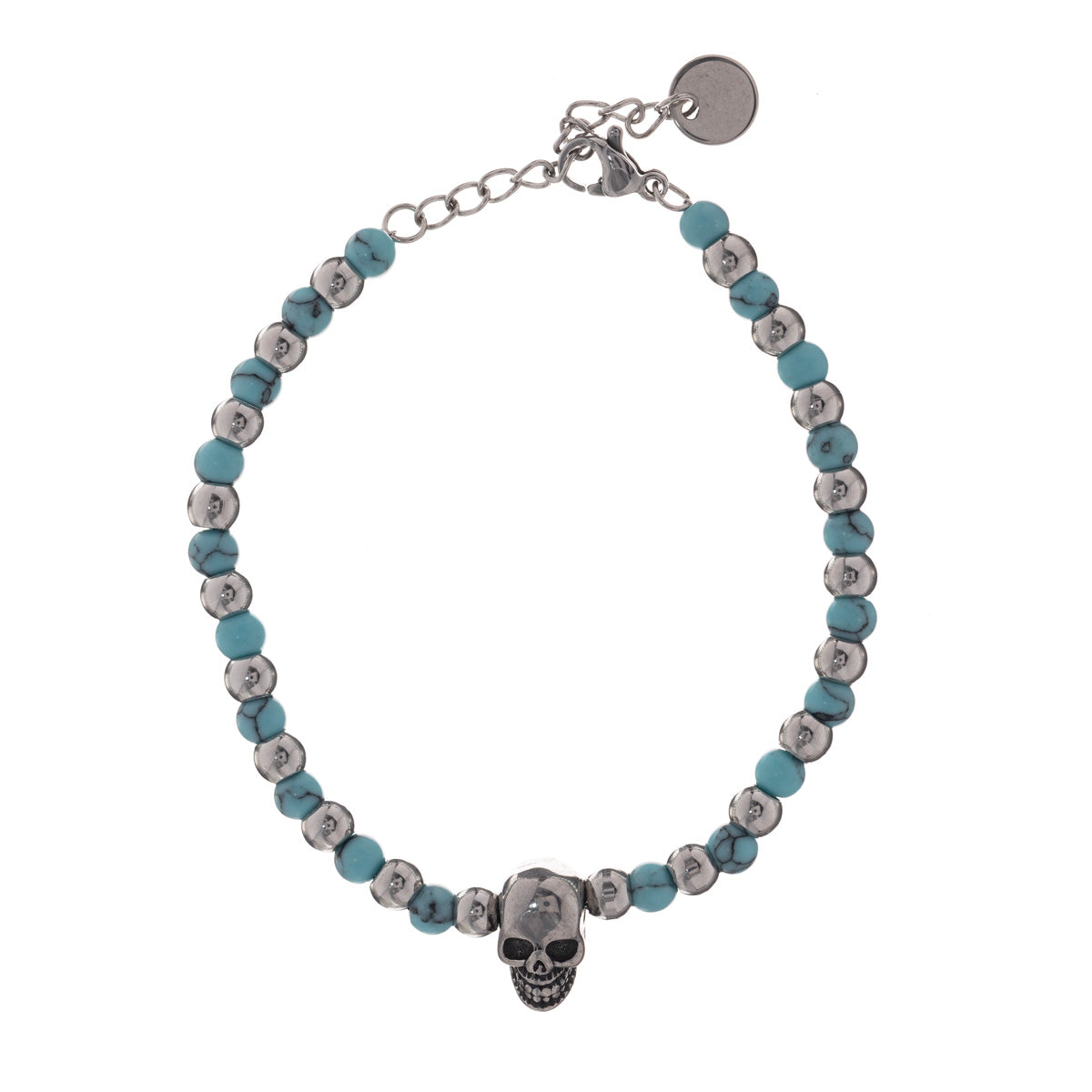 Steel bead bracelet skull