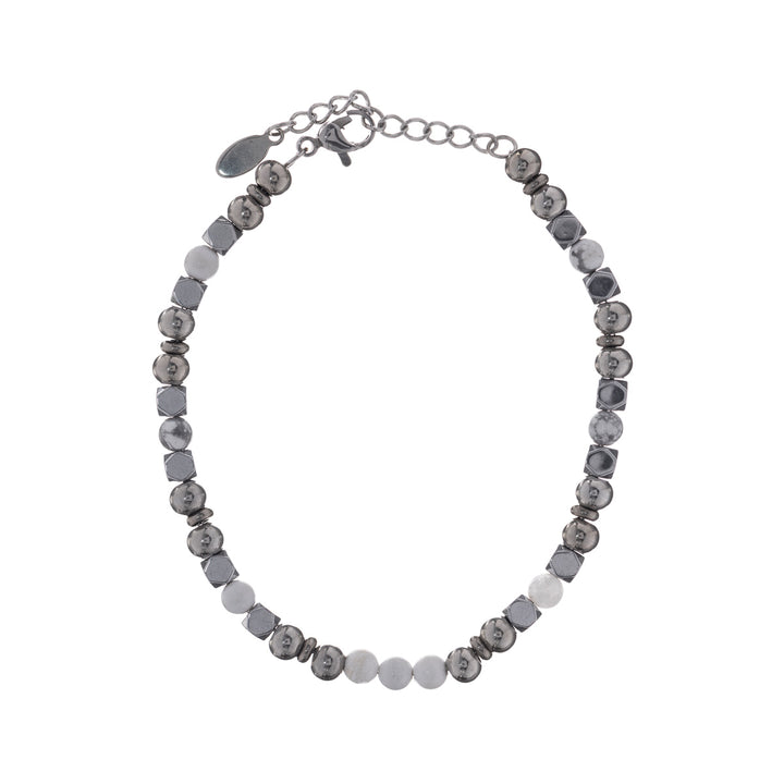 Stone beads steel bracelet