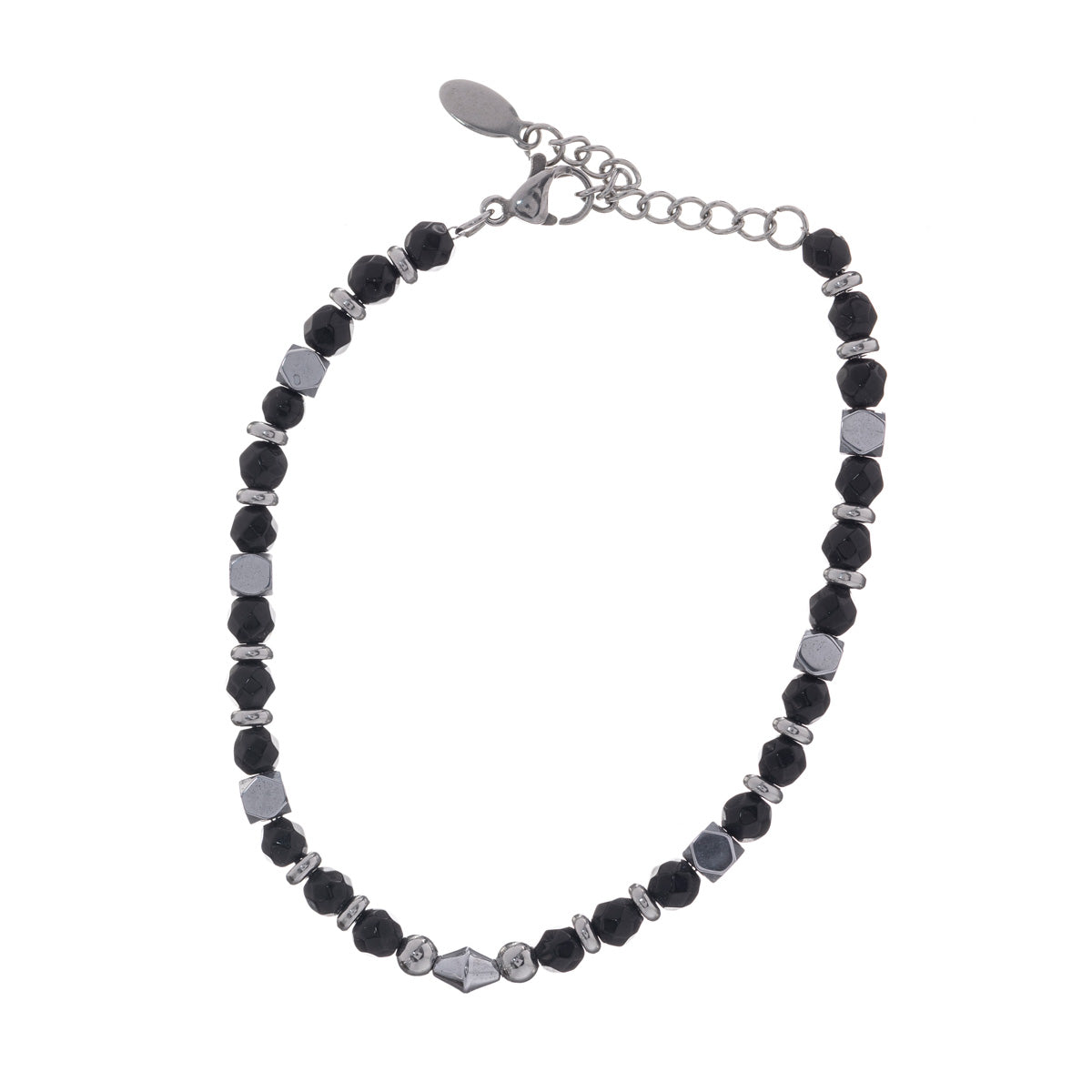 Stone beads steel bracelet