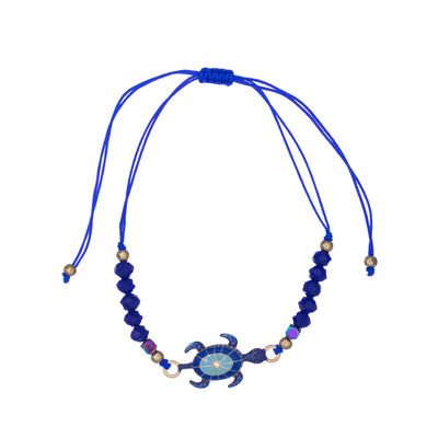 Coloured turtle bracelet with beads
