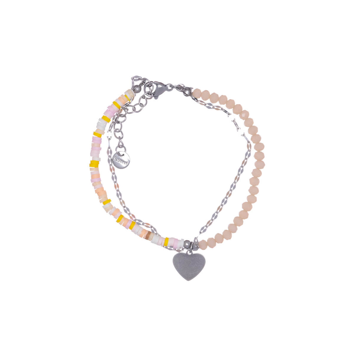 Heart jewelry with steel chain (steel 316L)