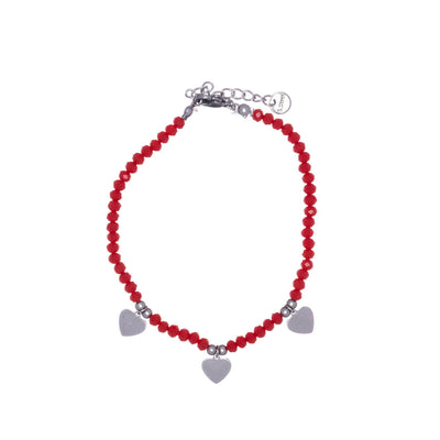 Heart jewelry with glass beads (steel 316L)