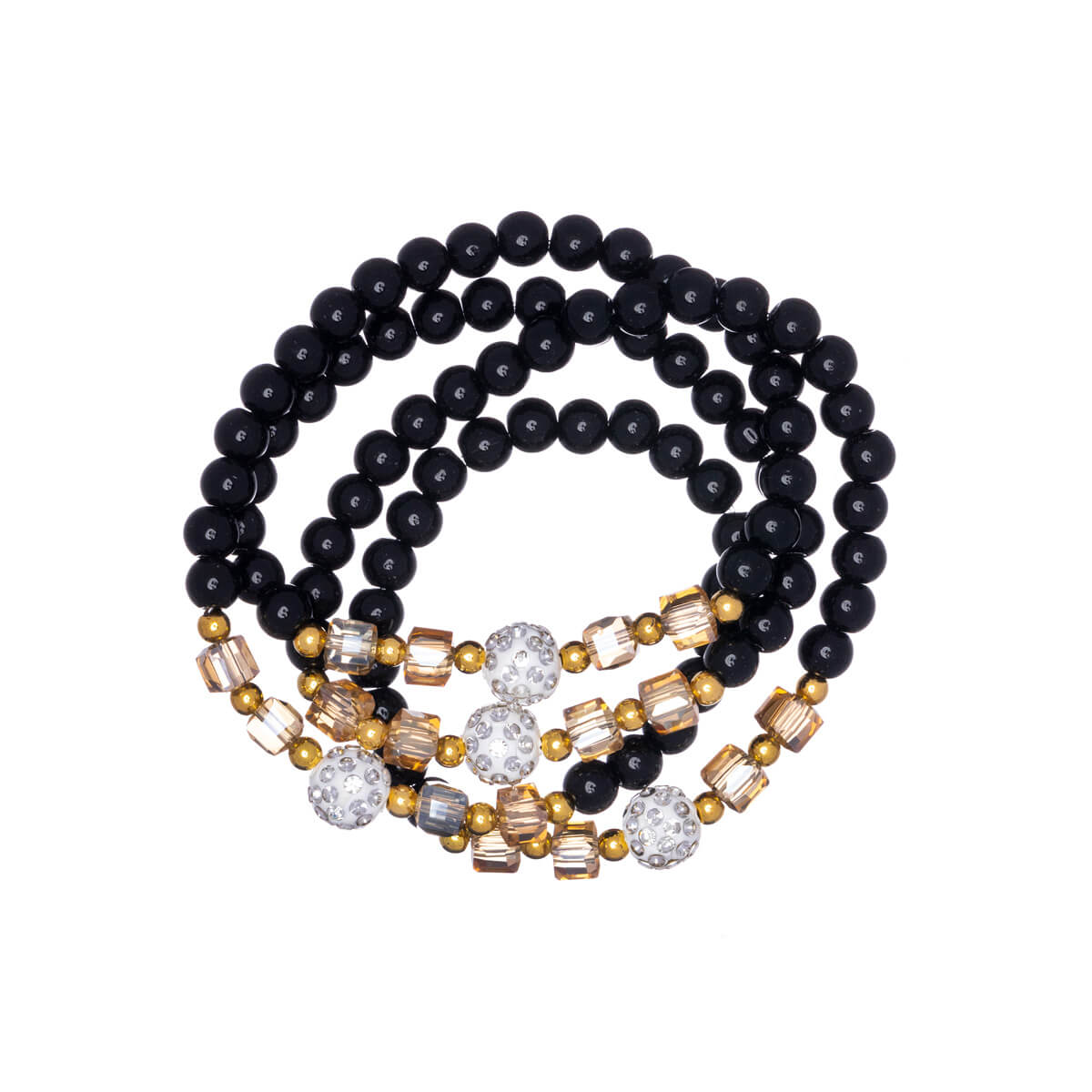 Wrapped glass bead bracelet