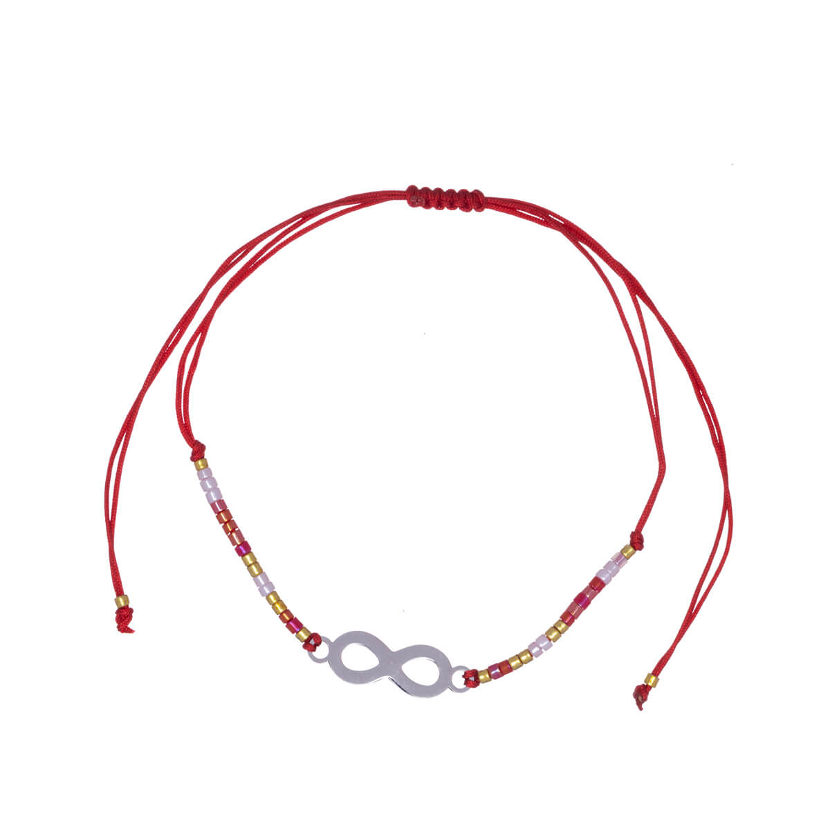 Oändligt armband med små pärlor (stål 316L)