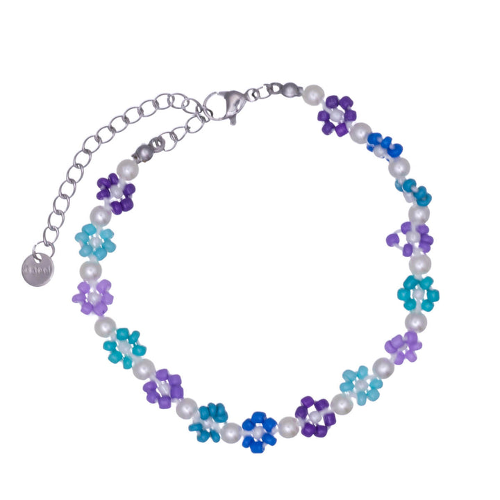 Multicoloured pearl flower bracelet (Steel 316L)