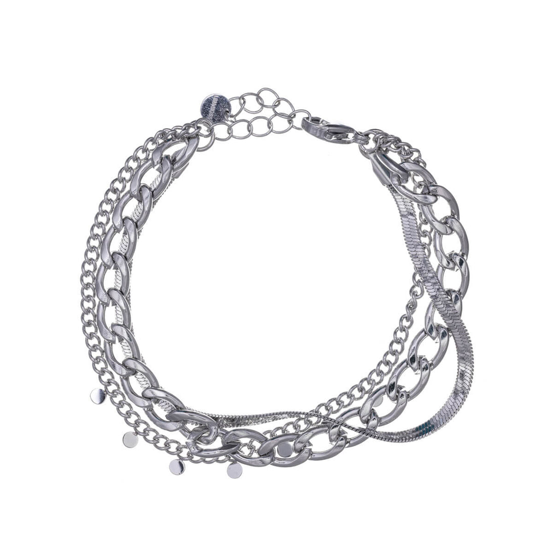 Three-row chain bracelet 17,5cm +3cm (Steel 316L)