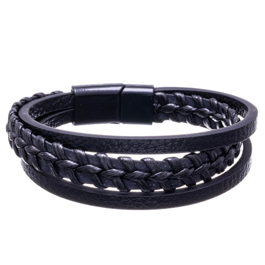 Tre rader läderarmband 21cm