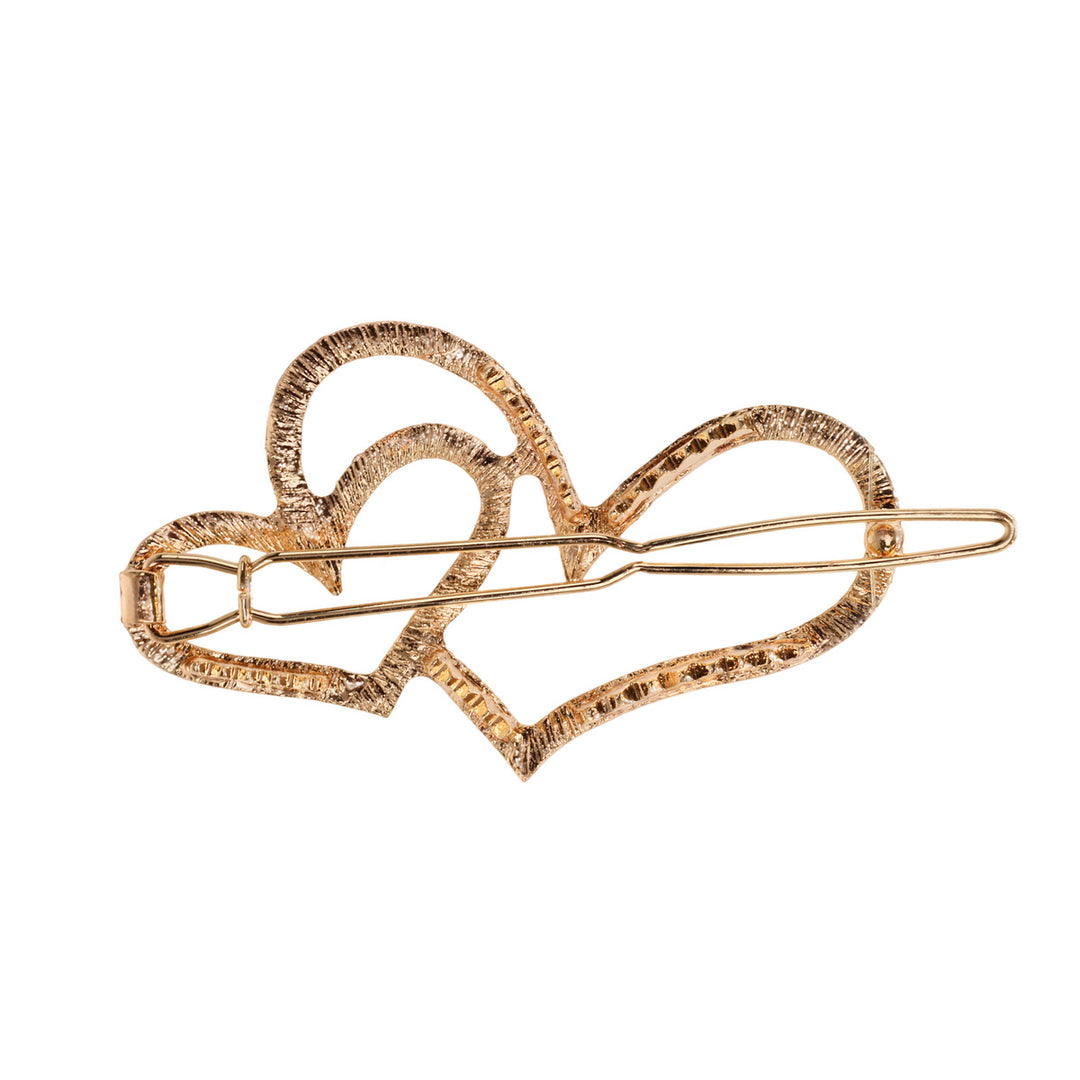 Rhinestone heart hair buckle 6,6cm 1pcs