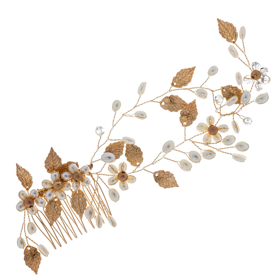 Formad sidokammargren med blad 1 st (20 cm x 7 cm)