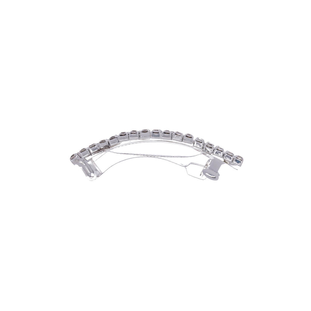 Glass block rhinestone hair clip rectangle