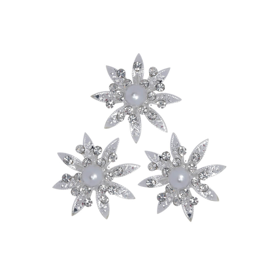 Hengetön kukka hiuspinni kimaltava helmi hiuskoru 3kpl