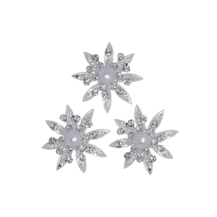 Hengetön kukka hiuspinni kimaltava helmi hiuskoru 3kpl