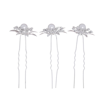 Breathless flower hair clip sparkling pearl hairband 3pcs