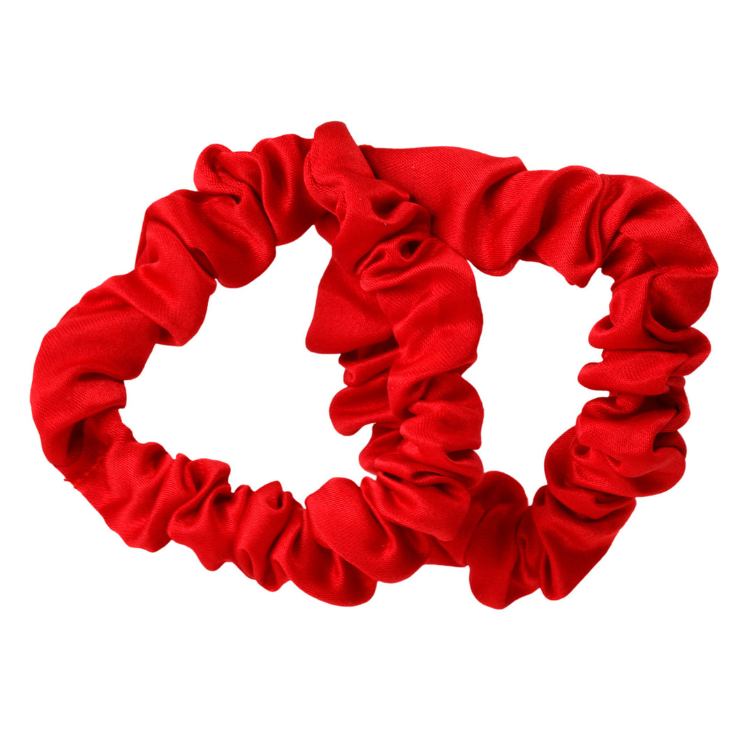 A thin satin hair loop scrunchie Ø6cm 2pcs