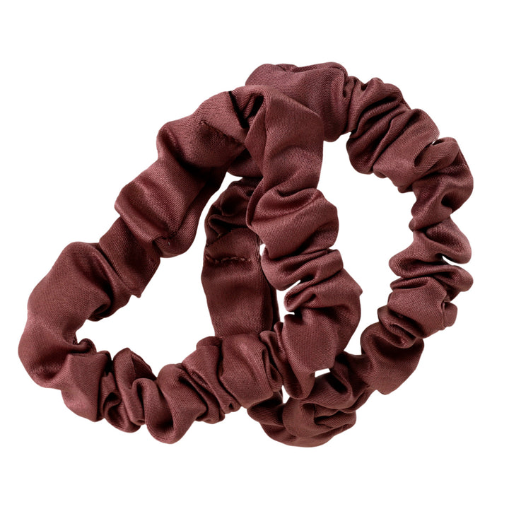 En tunn satinhårslinga scrunchie Ø6cm 2st