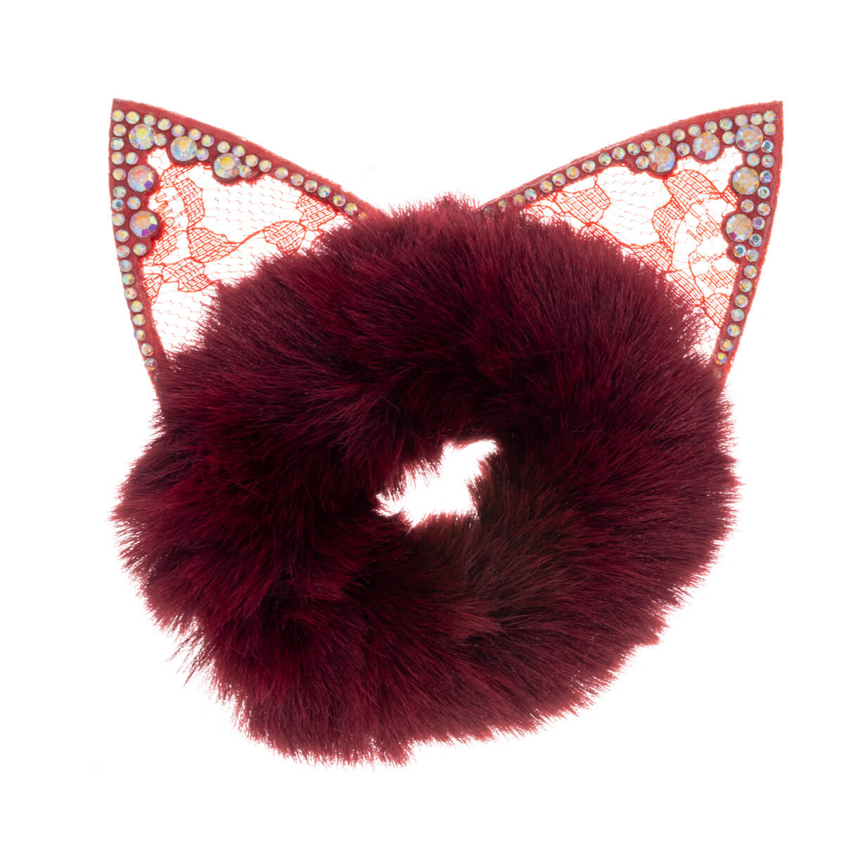 Fluffy Scrunchie Cat Ears Hår Donut Ø 9cm