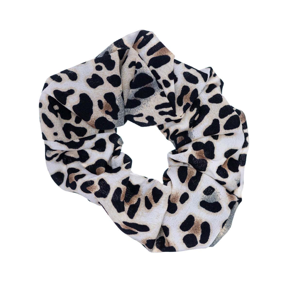 Leopard scrunchie hårmonits Ø 10 cm