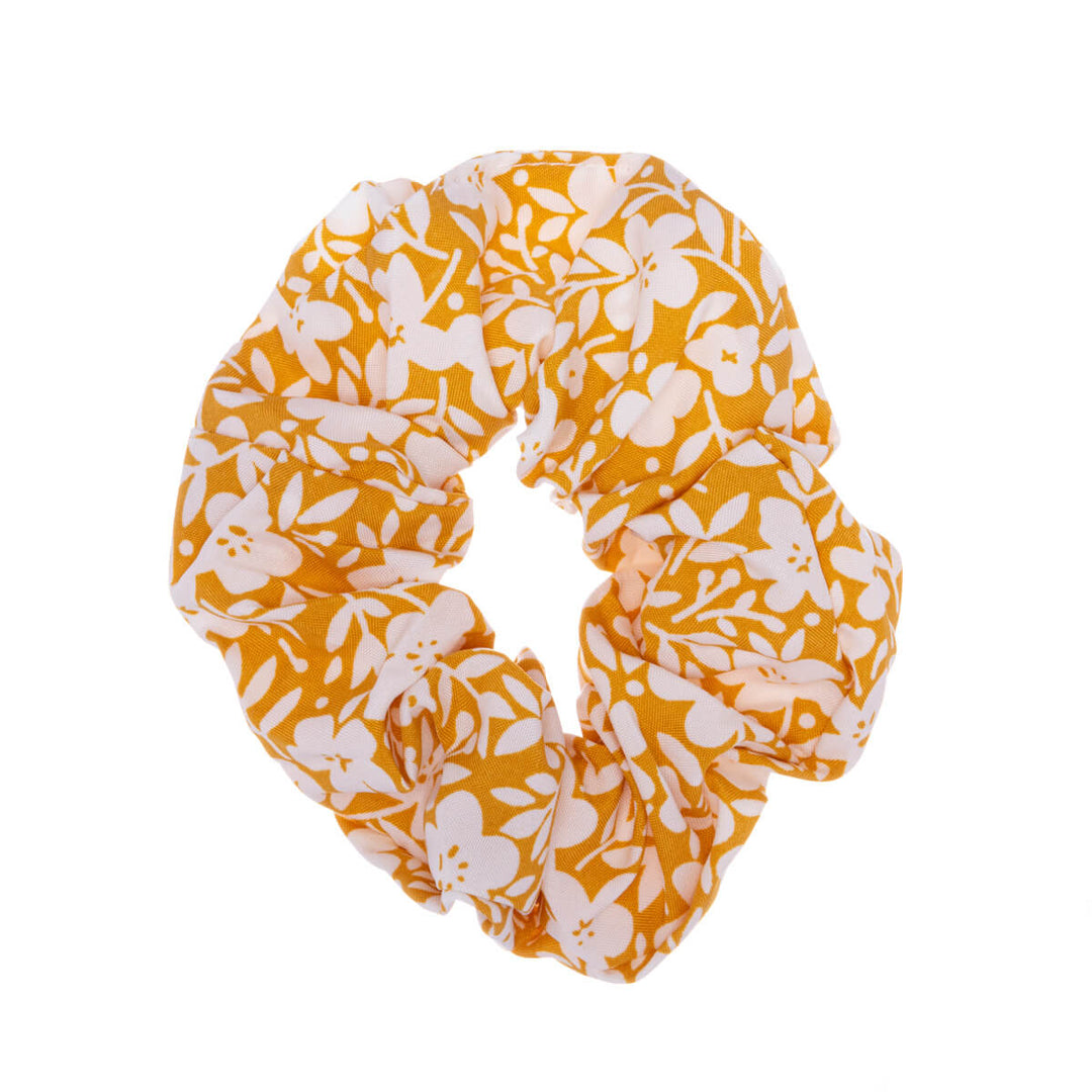 Kukkakuviollinen scrunchie hiusdonitsi ø 10cm