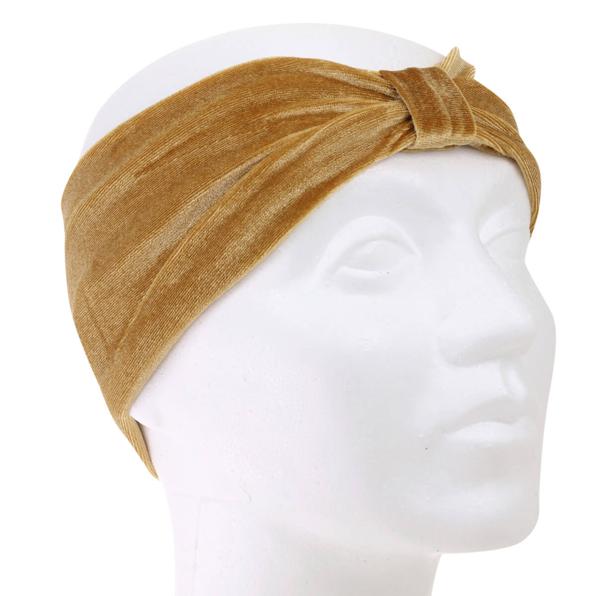 A velvety elastic wide hairstyle with a knot