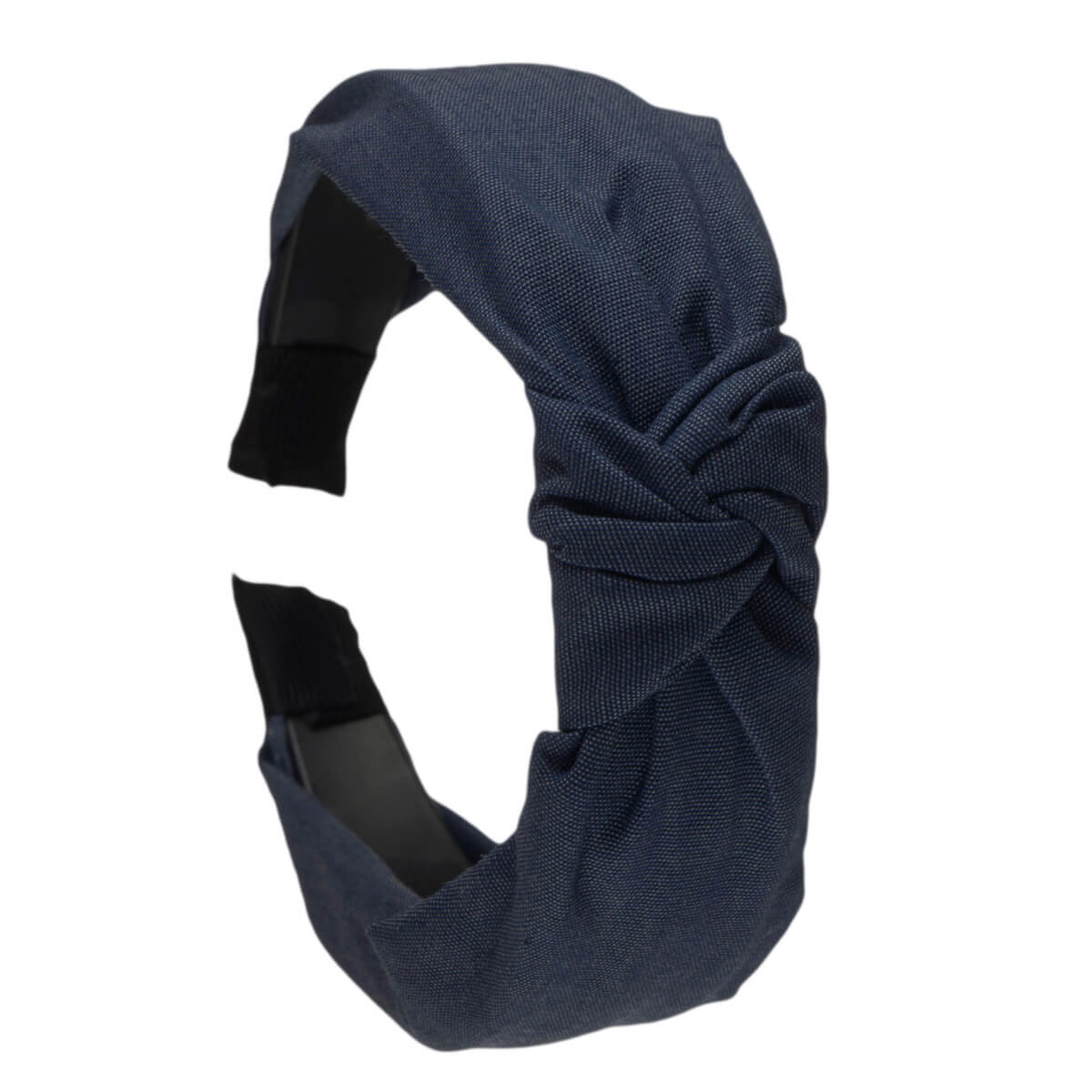 Solid colored jeans hairband with knot 2,9cm