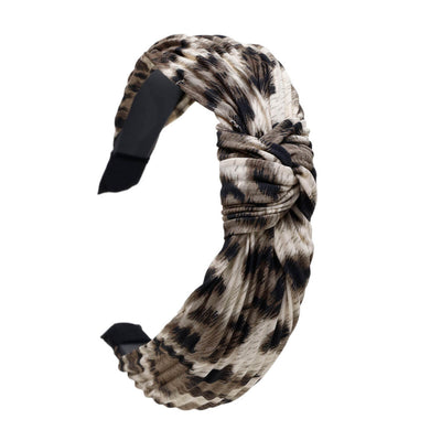 Plissé animal hairband with knot 2,9cm