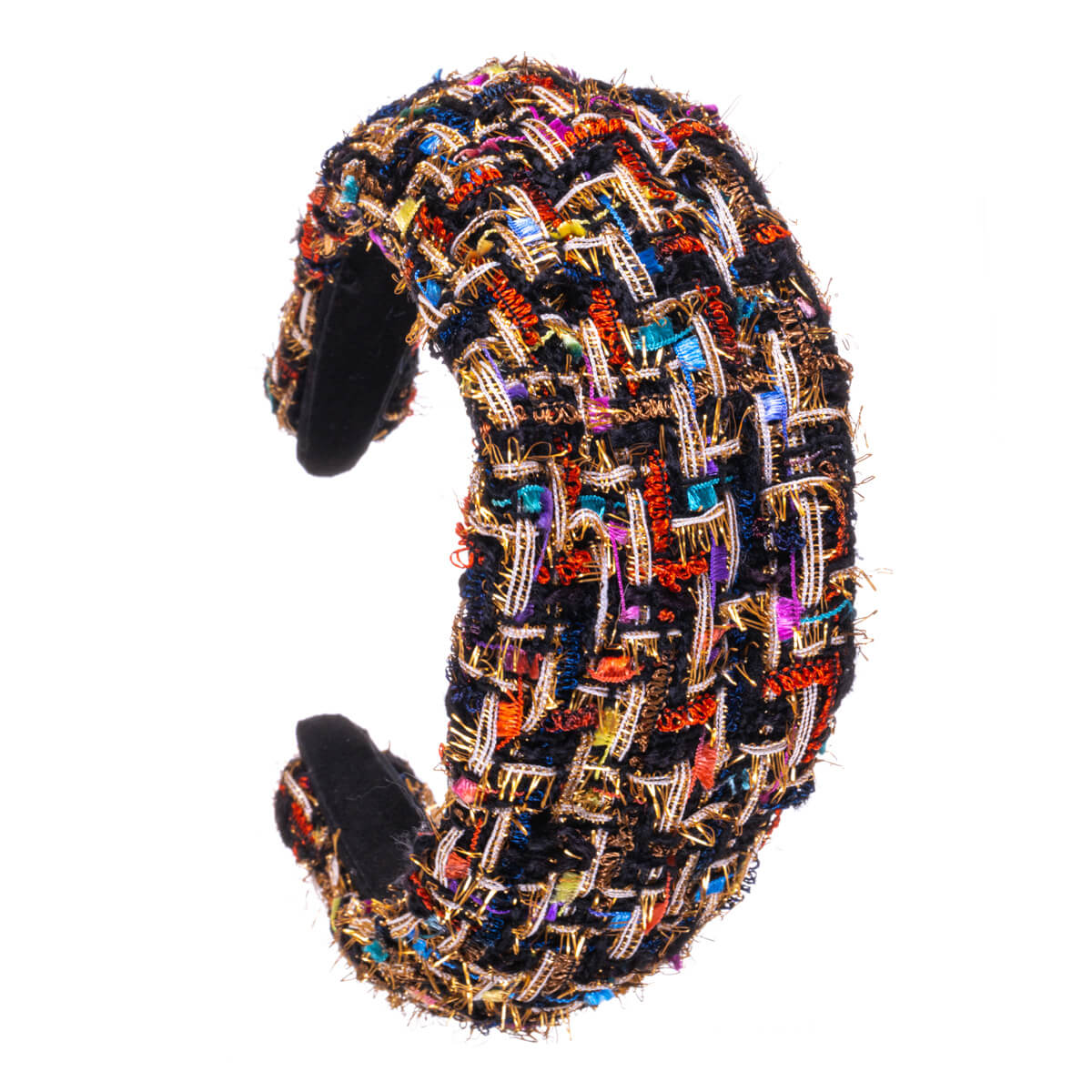 Multicoloured braided wide hairband 7cm