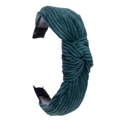 Striped velvet hairband with knot 3,3cm