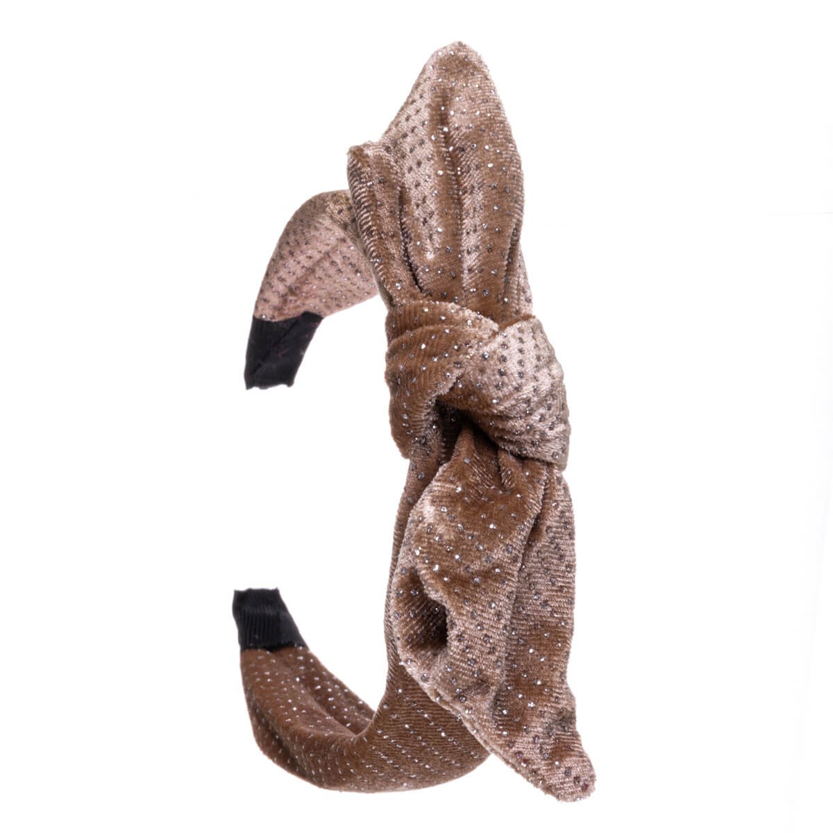 Velvety glittery bow hairband 3,5cm