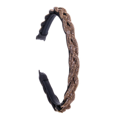 Glassten dekorerad flätad krage hårband 1,5cm