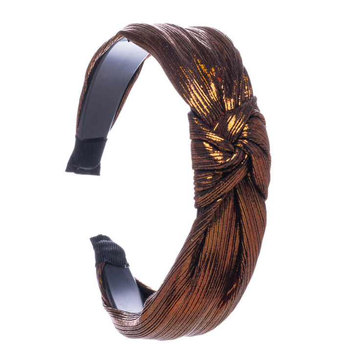 Striped metallic hairband with knot 3cm