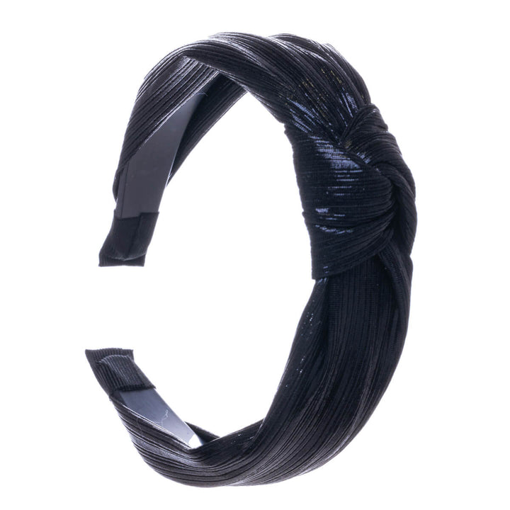 Striped metallic hairband with knot 3cm