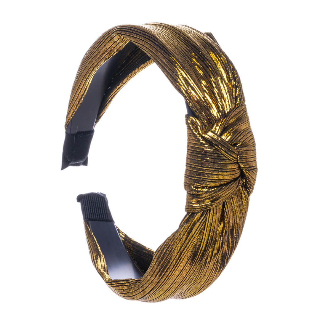 Striped metallic hairband with knot 3cm