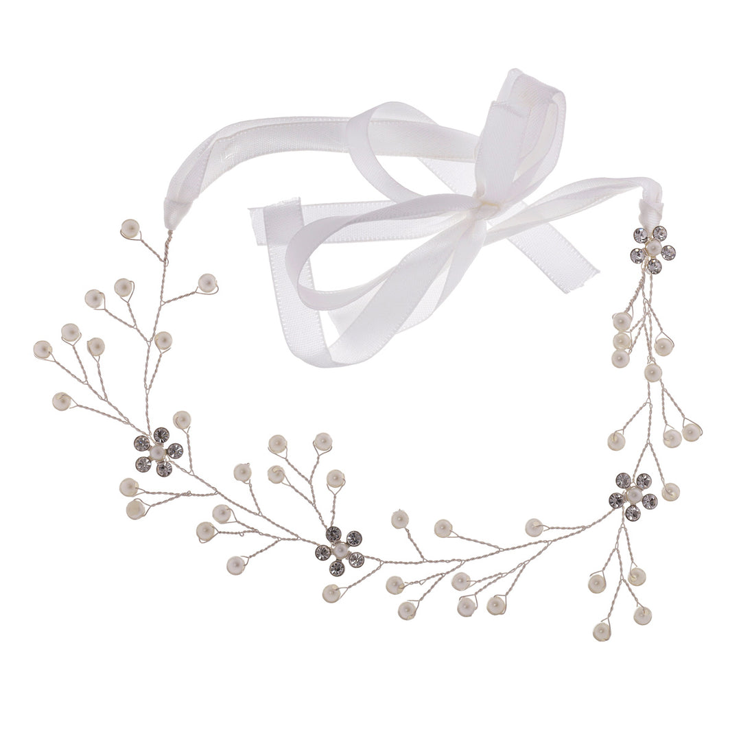 Muotoiltava solmittava hiuskoriste helmi 27cm