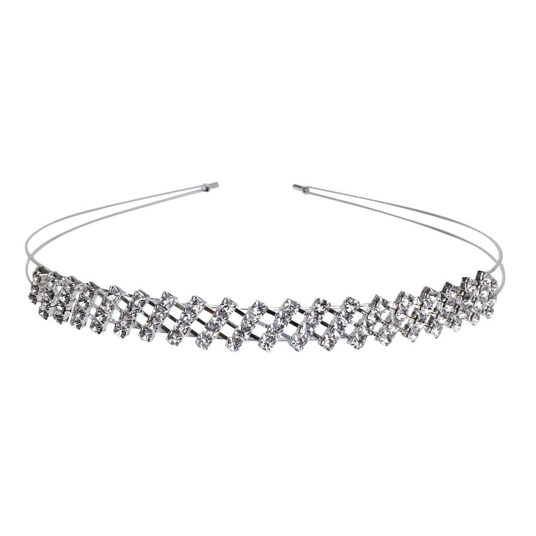 Glass stone tiara hairband