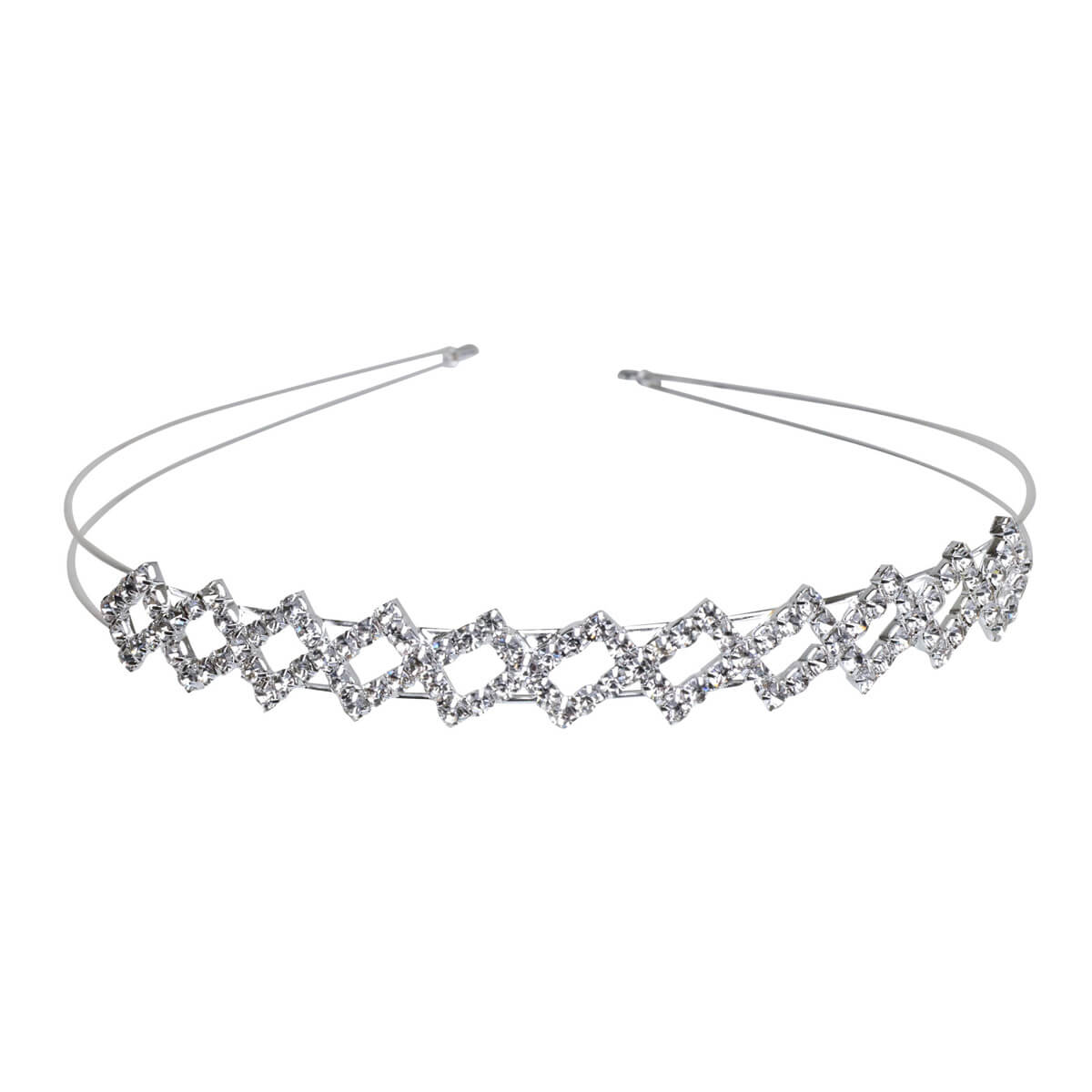 Glass stone tiara hairband