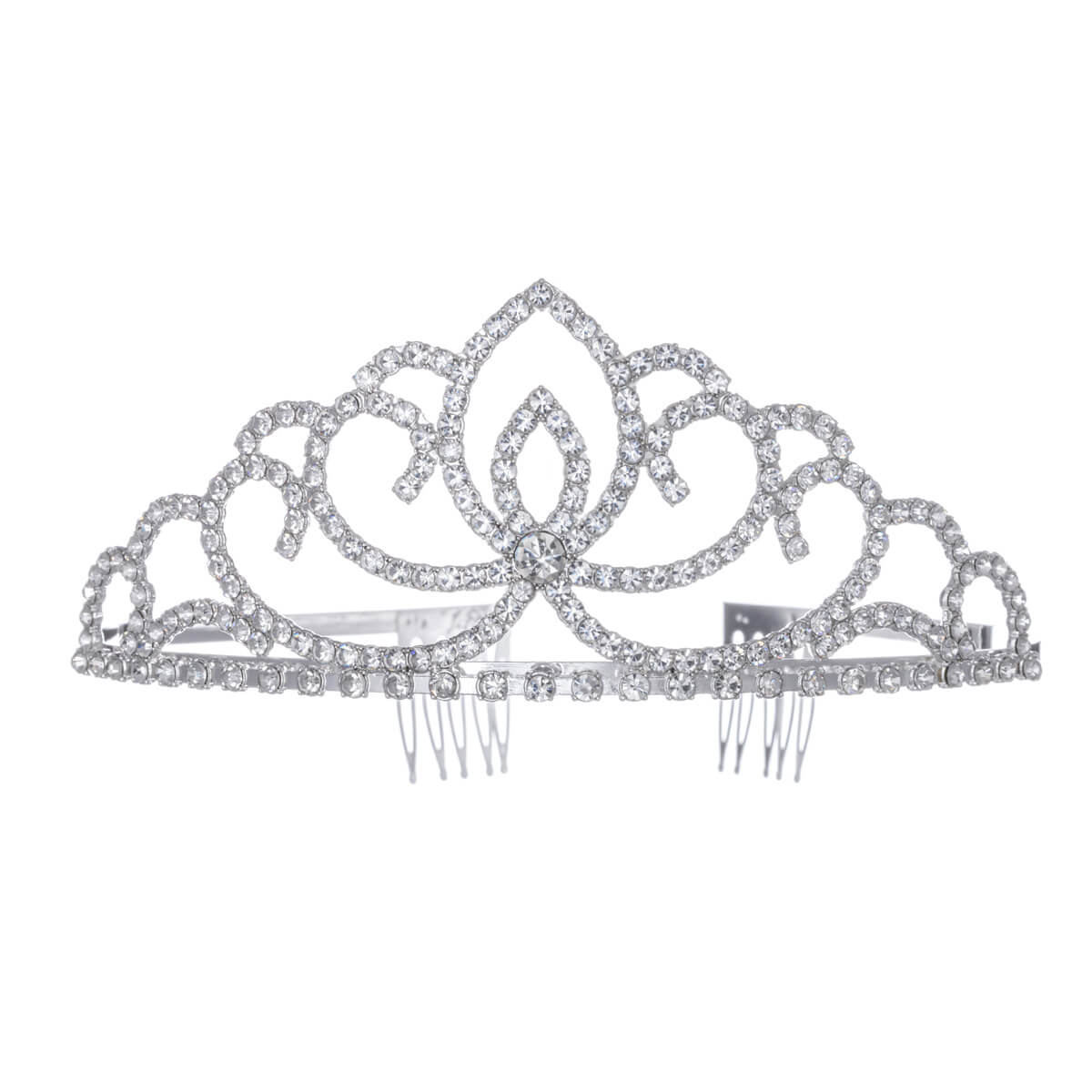 Crown tiara hairpiece with comb