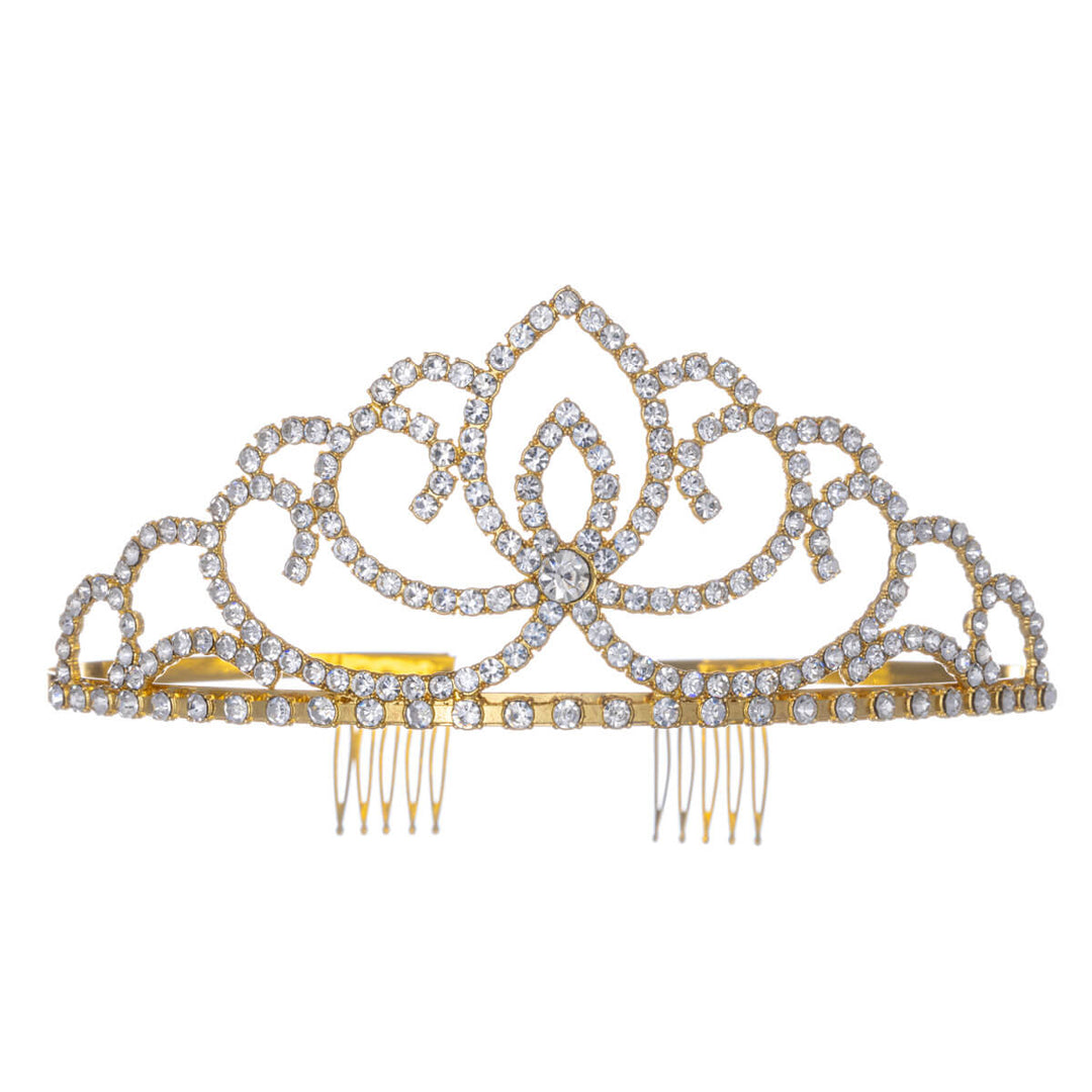 Crown tiara hairpiece with comb