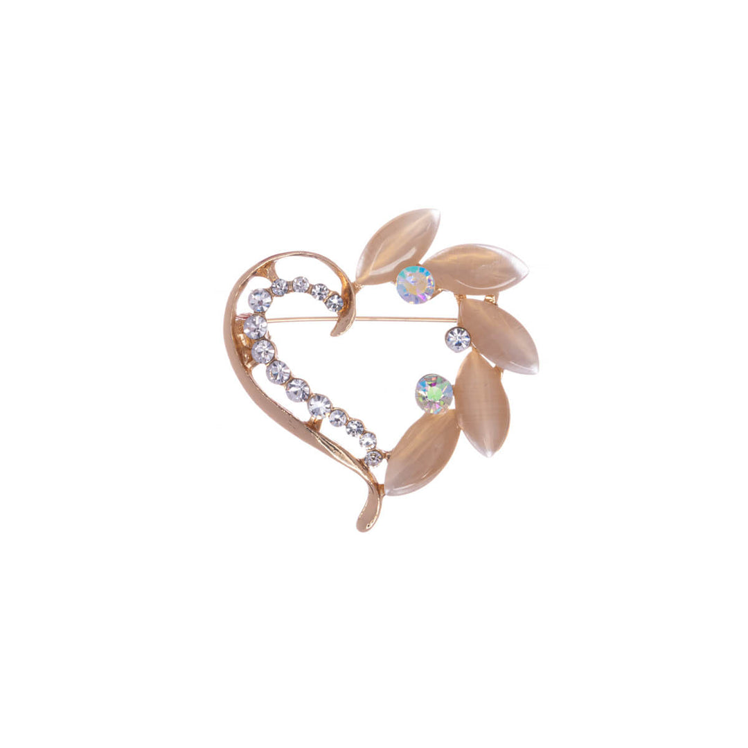 A glittering flower of the heart of the brooch