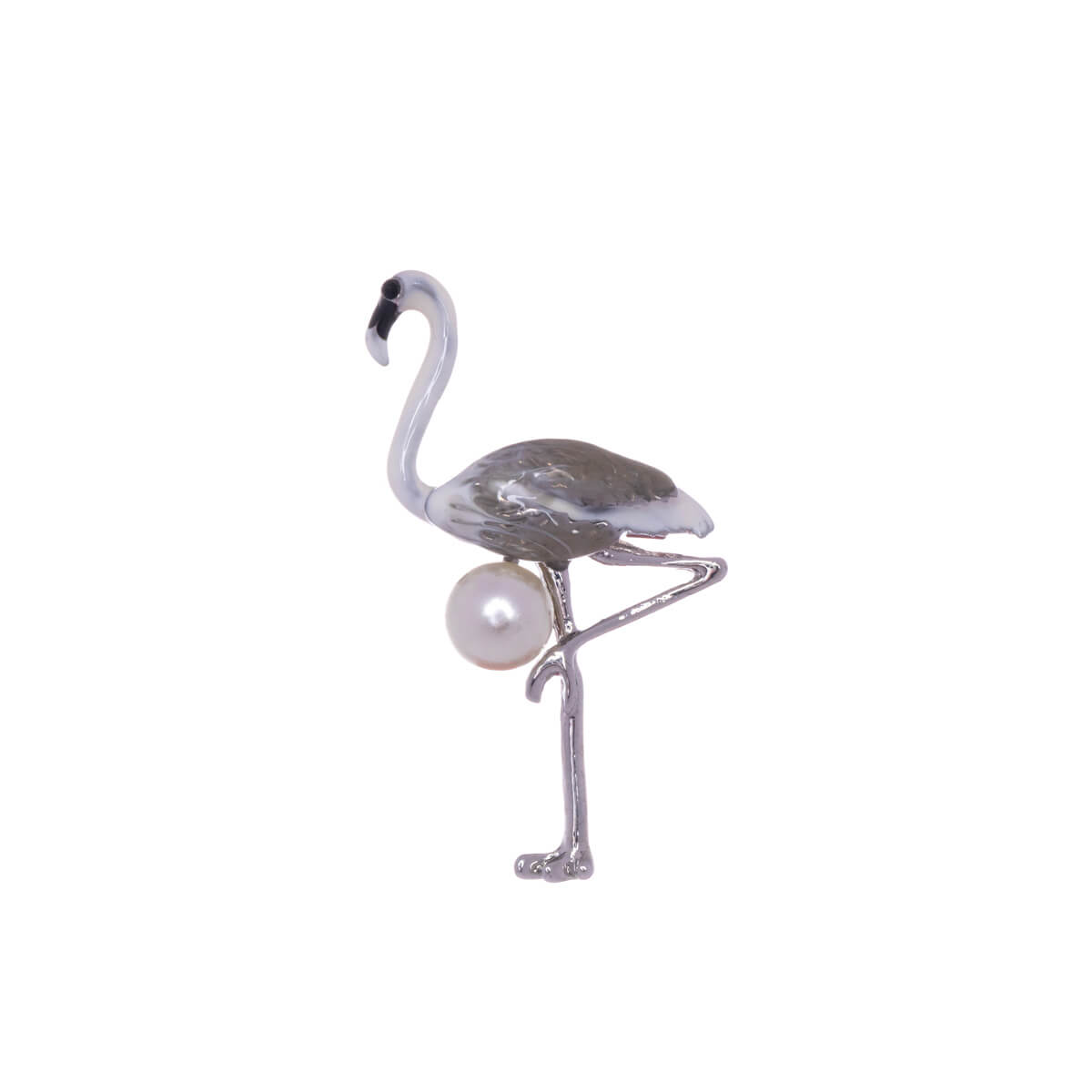 Flamingo brosch med pärla