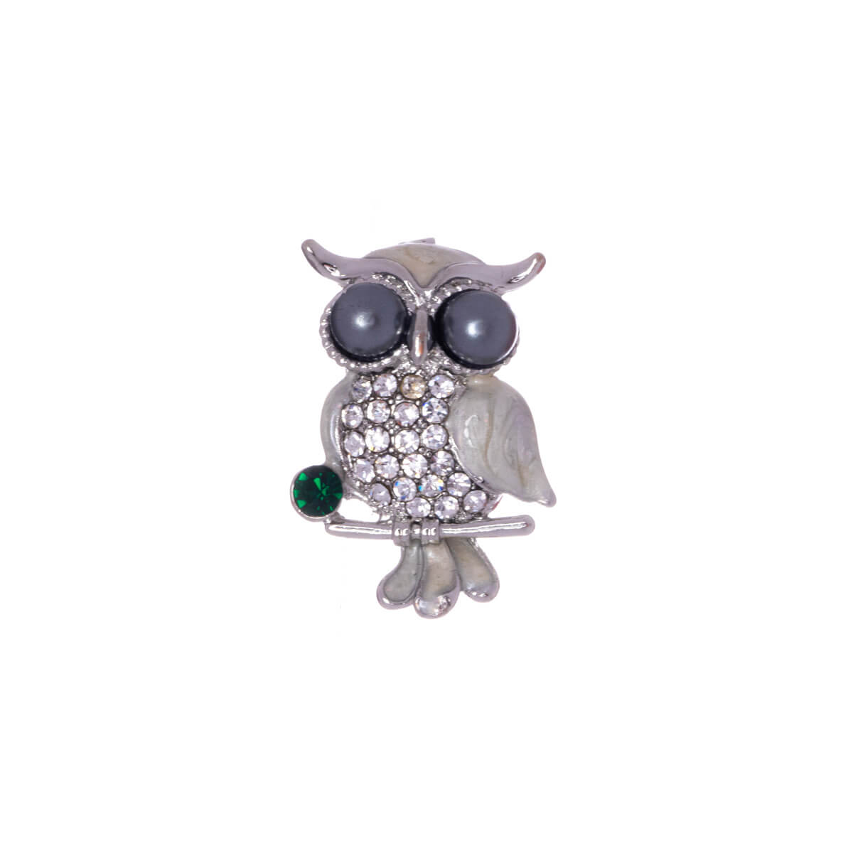 Glittering owl brooch