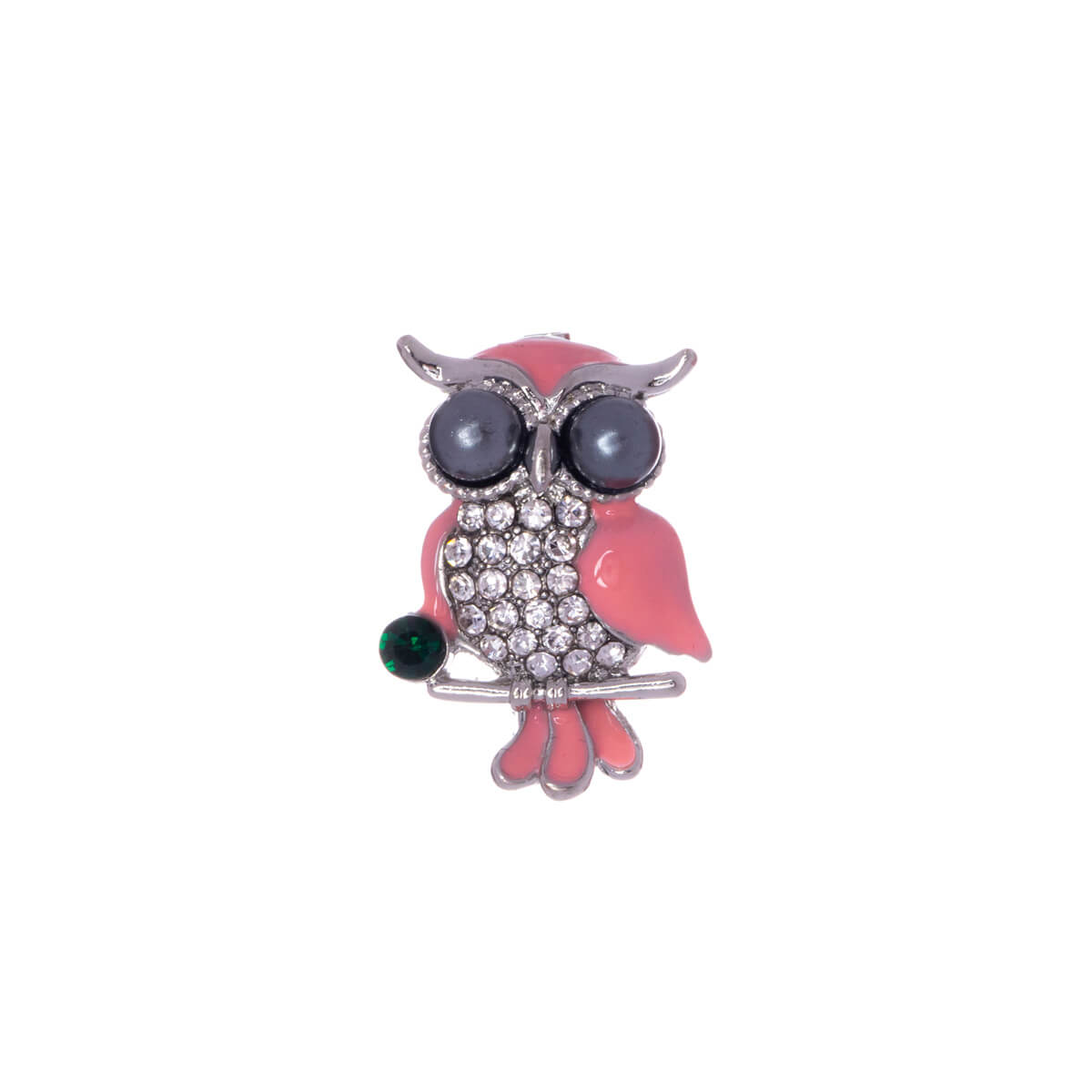 Glittering owl brooch