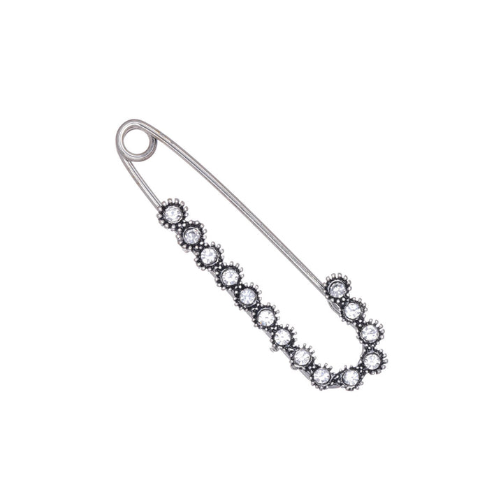 A glittering rhinestone hook -up brooch