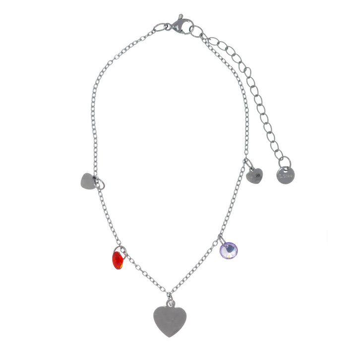 Steel ankle chain heart with pendants ankle bracelet (Steel 316L)