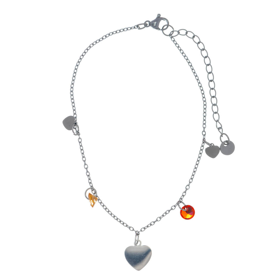 Stål Ankle Chain Heart Pendants Ankel smycken (Steel 316L)