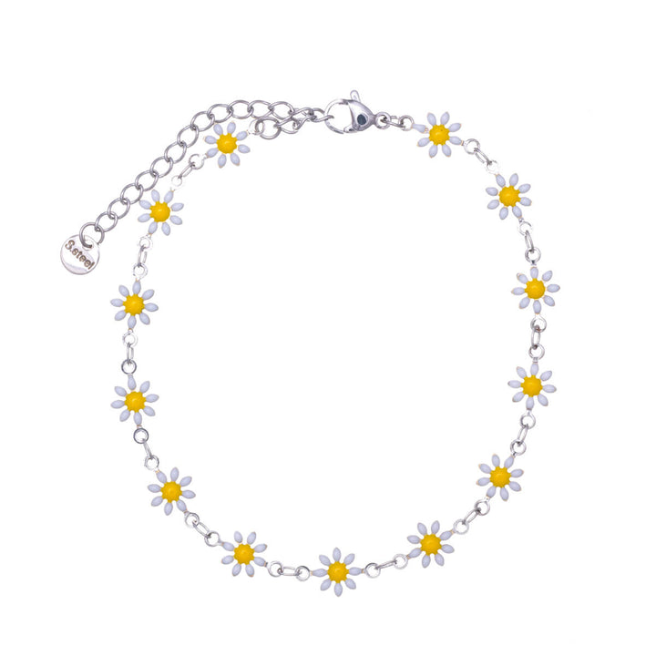 Daisy ankle chain steel ankle bracelet (Steel 316L)