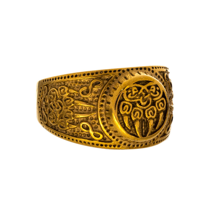 Gold plated signet ring (steel)