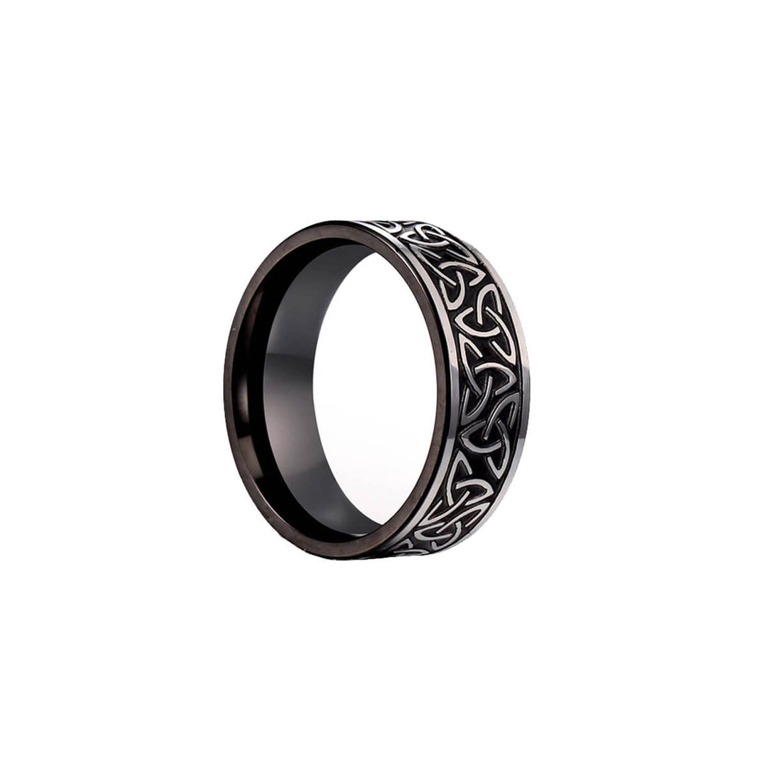 Textured dark steel ring 8mm (steel 316L)