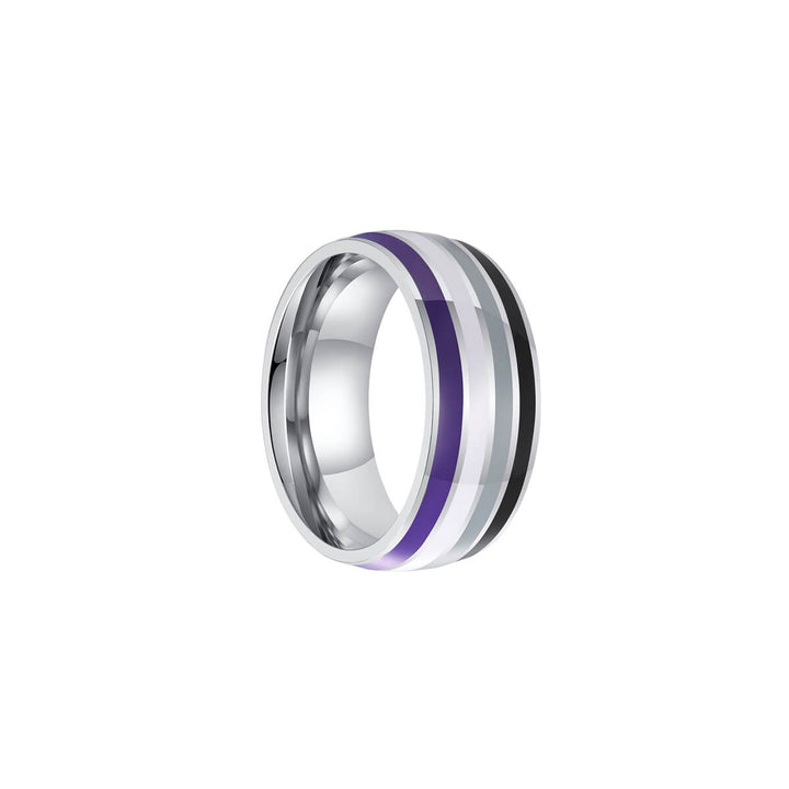 Pride ring asexual steel ring 8mm (steel 316L)