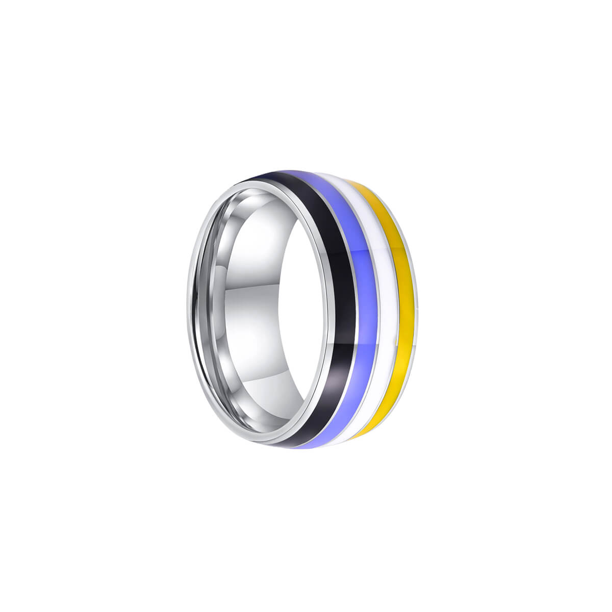 Rainbow Steel Ring Pride Ring 8mm (Steel 316L)